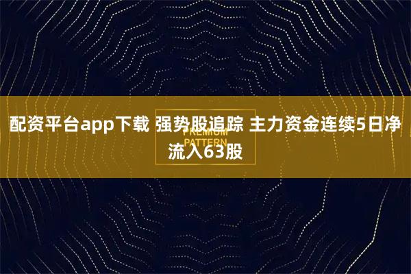 配资平台app下载 强势股追踪 主力资金连续5日净流入63股